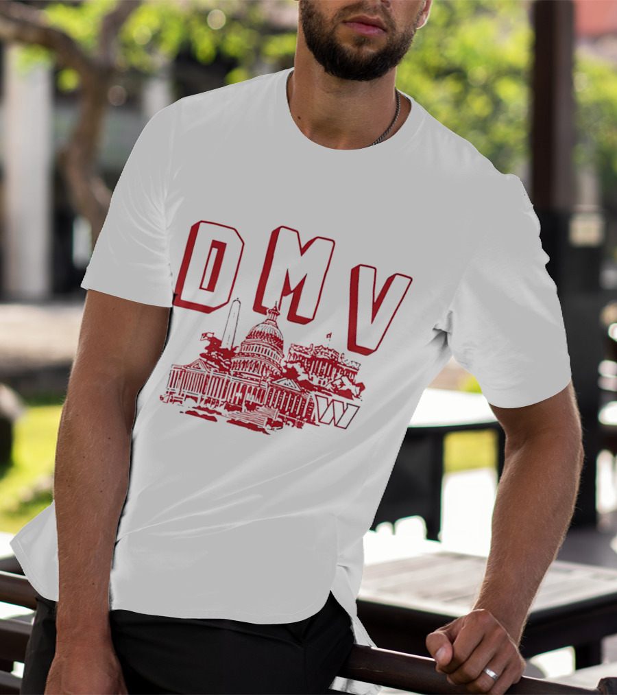 Washington Commanders DMV Capitol Building Sketched T-Shirt