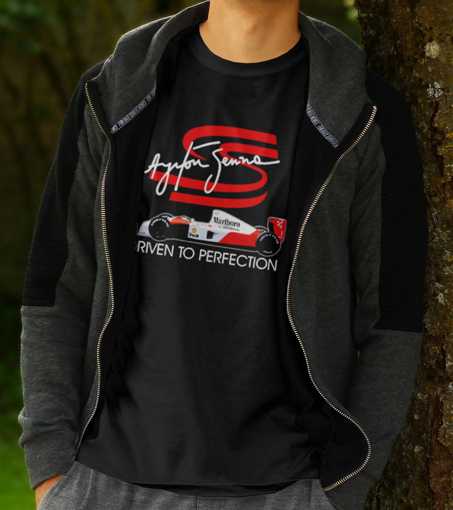 Ayrton Senna Driven To Perfection Marlboro Racing Car T-Shirt