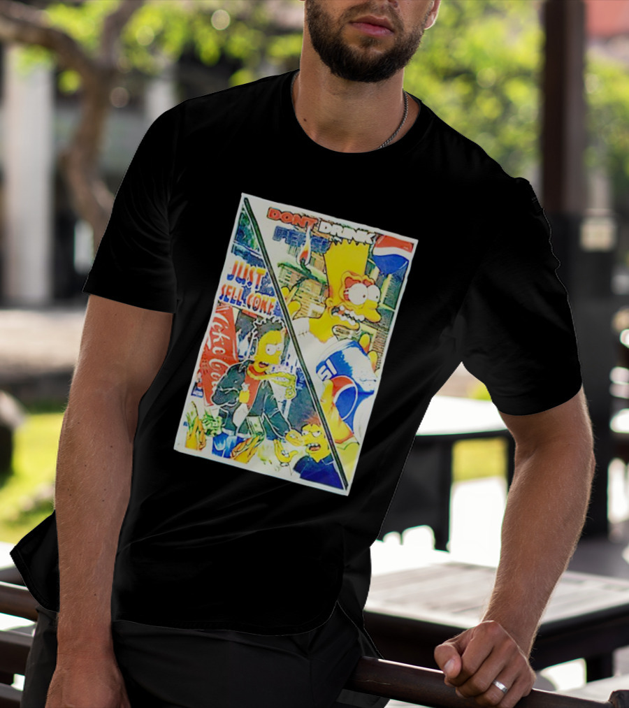 Bart Simpson Pepsi And Coke Parody Comic Panel T-Shirt