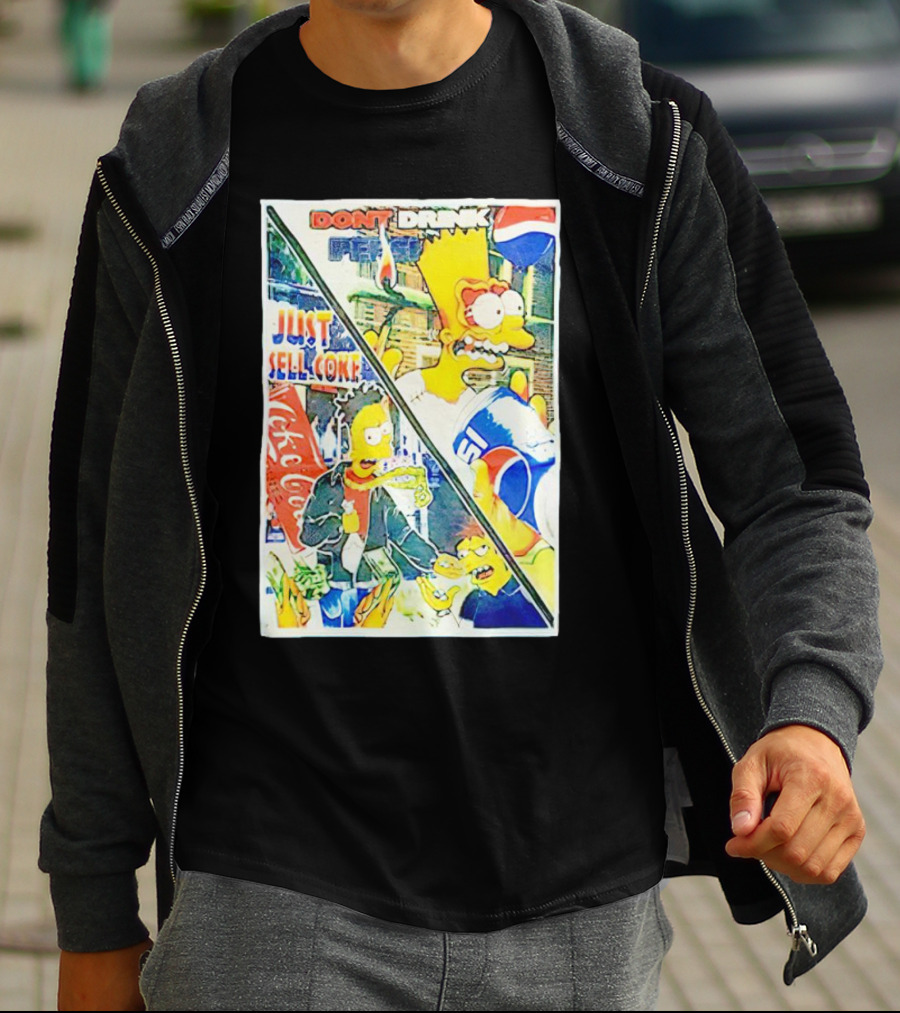 Bart Simpson Pepsi And Coke Parody Comic Panel T-Shirt