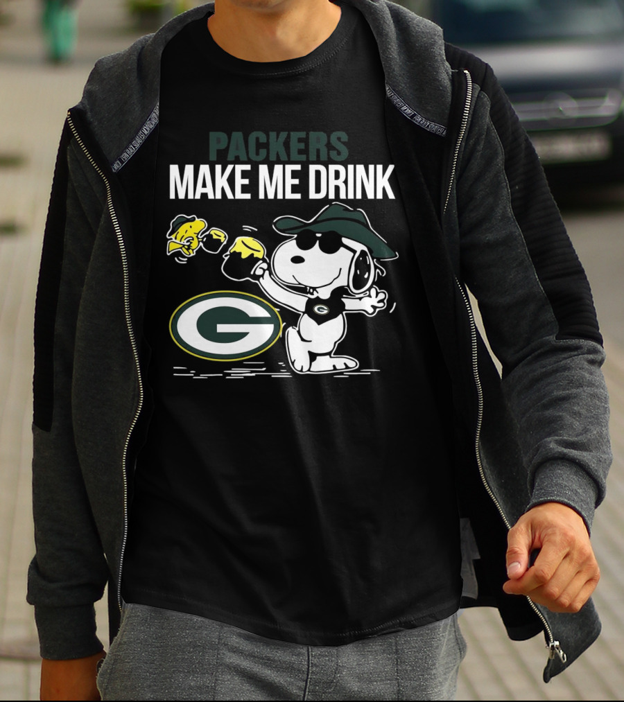 Packers Snoopy Make Me Drink Green Bay T-Shirt