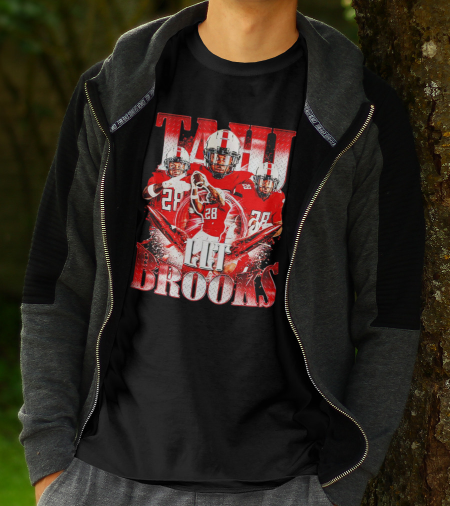 Tahj Brooks LLT Texas Tech Red Raiders Football Vintage Player Number 28 T-Shirt