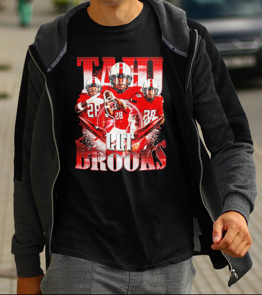 Tahj Brooks LLT Texas Tech Red Raiders Football Vintage Player Number 28 T-Shirt