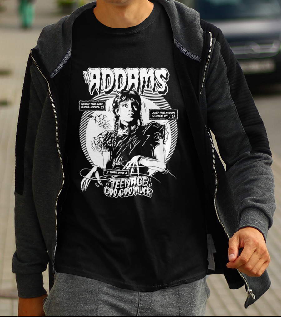Wednesday Addams When The Sun Goes Down Teenage Goo Goo Muck T-Shirt