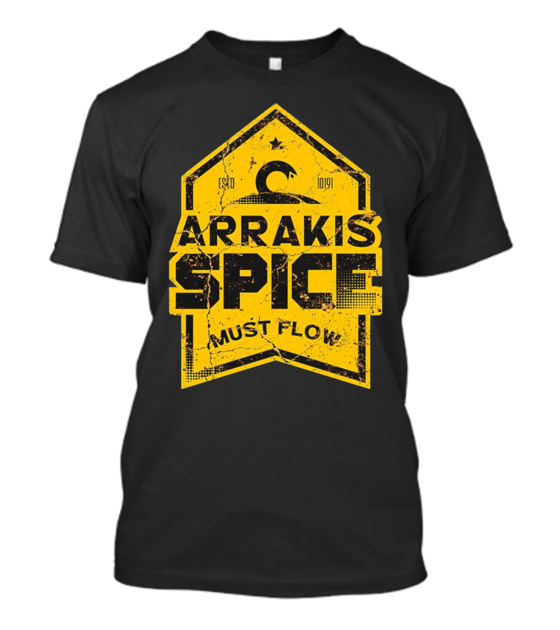 Arrakis Spice Must Flow Vintage 10191 Logo Badge T-Shirt
