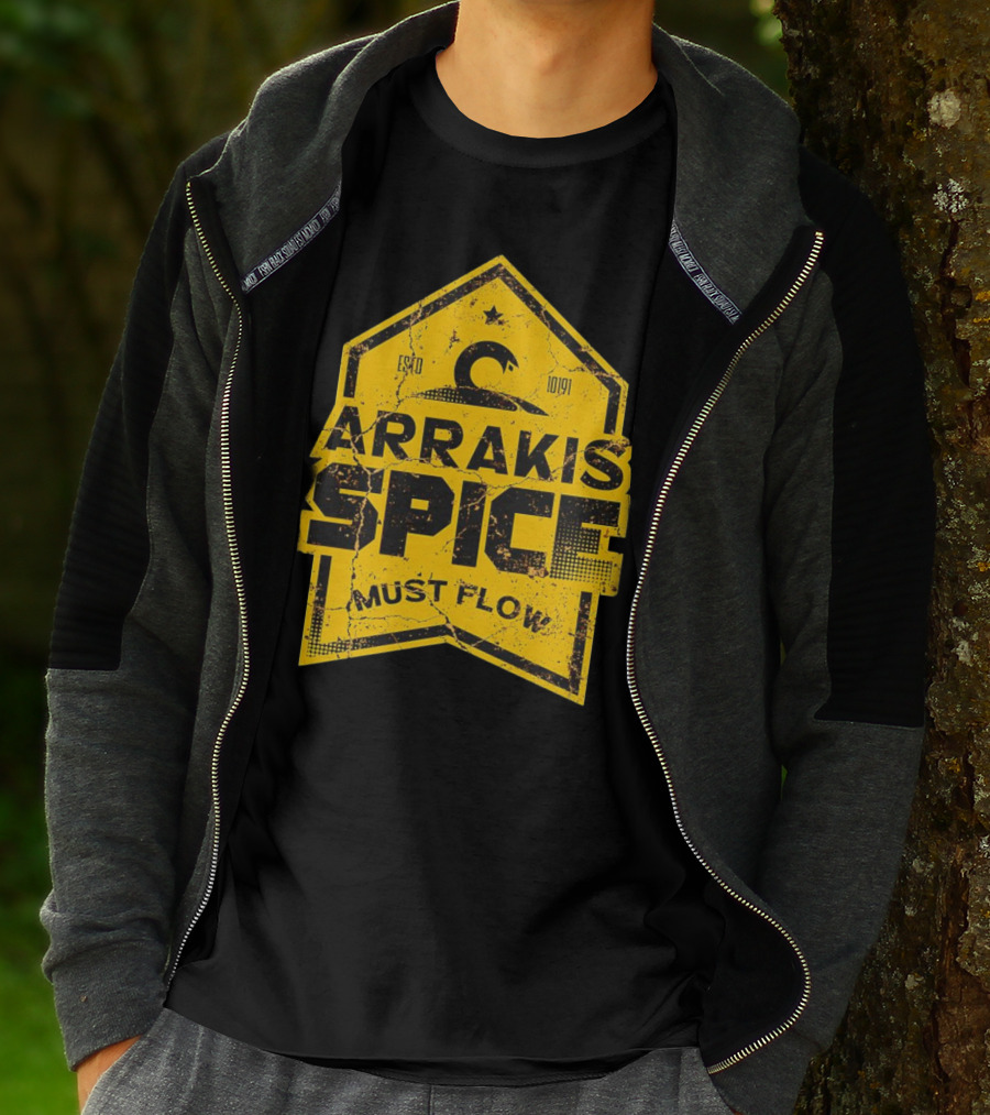 Arrakis Spice Must Flow Vintage 10191 Logo Badge T-Shirt