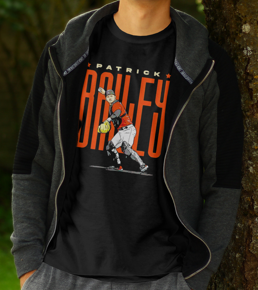 Patrick Bailey Baseball Player Illustration With Orioles Colors T-Shirt