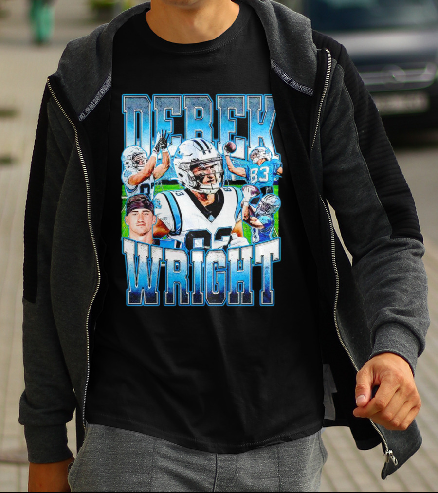 Derek Wright 83 Carolina Panthers Vintage Football T-Shirt