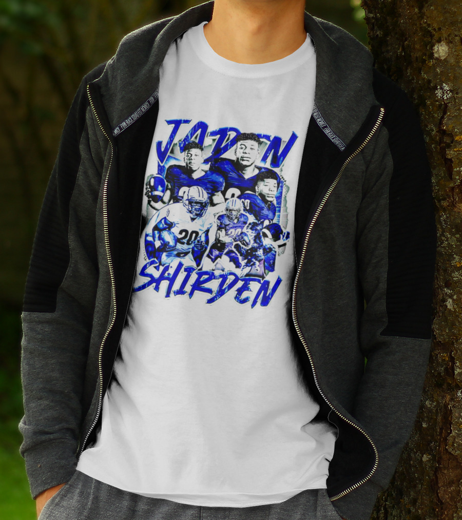 Jaden Shirden Monmouth Hawks Football Vintage Player Collage T-Shirt