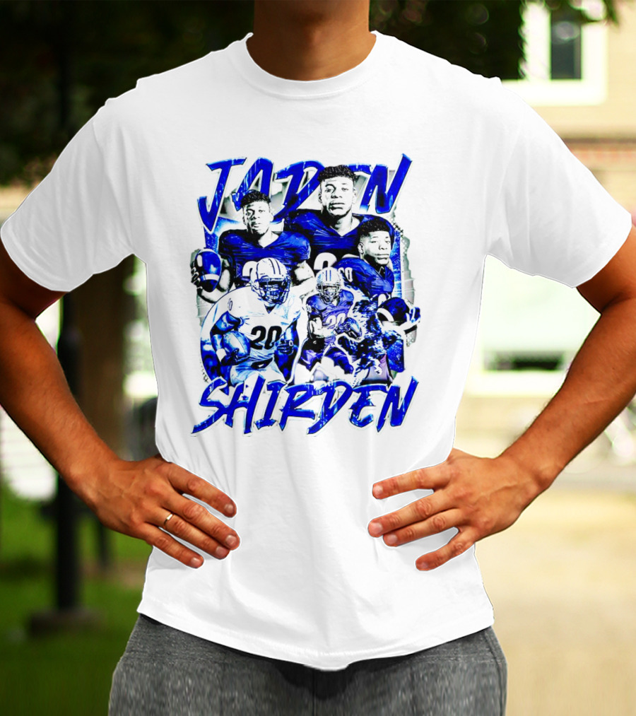 Jaden Shirden Monmouth Hawks Football Vintage Player Collage T-Shirt