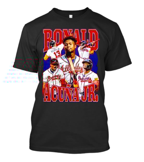 Ronald Acuña Jr Atlanta Braves Vintage Baseball Player Collage T-Shirt