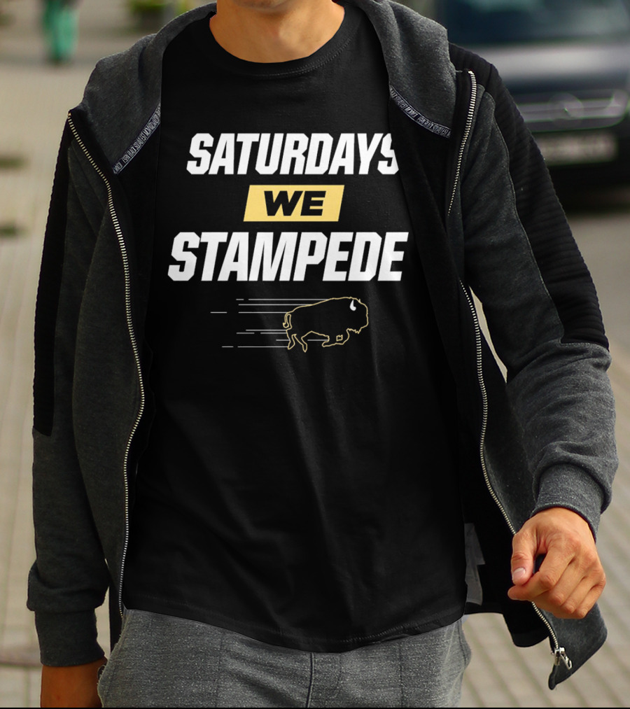 Saturdays We Stampede Colorado Buffaloes Football Bison T-Shirt