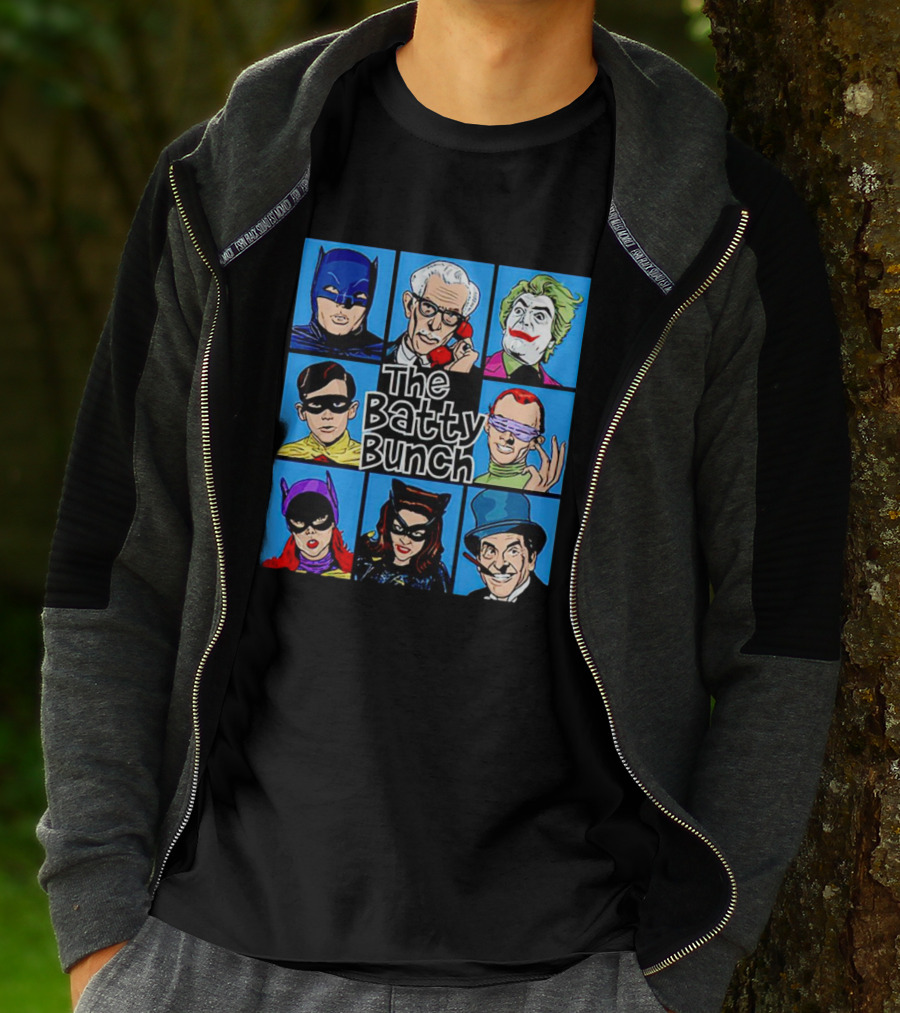 The Batty Bunch Batman Joker Riddler Catwoman Classic Characters T-Shirt