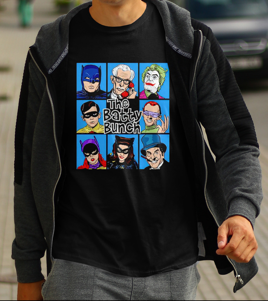 The Batty Bunch Batman Joker Riddler Catwoman Classic Characters T-Shirt