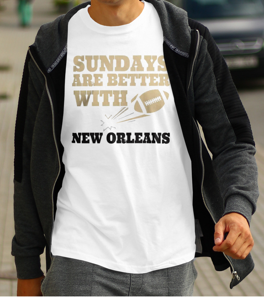 Sundays Are Better With New Orleans Saints Football And Flying Football T-Shirt