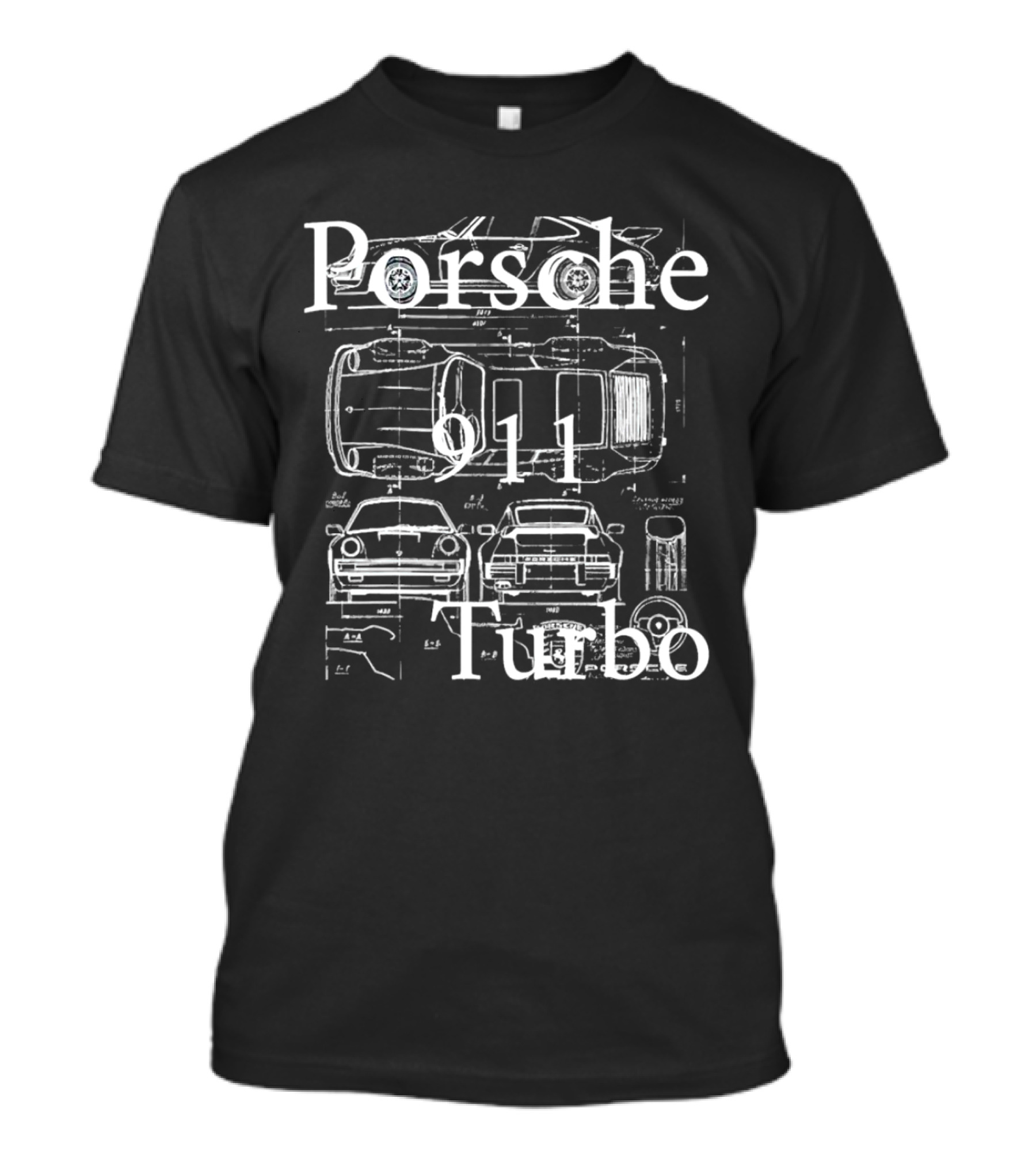 Porsche 911 Turbo Blueprint T-Shirt