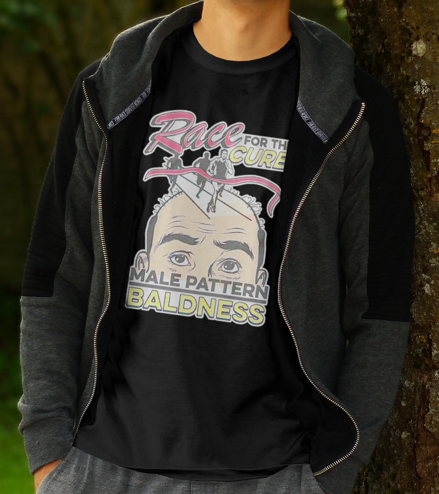 Race For The Cure Male Pattern Baldness Bald Head Runners T-Shirt