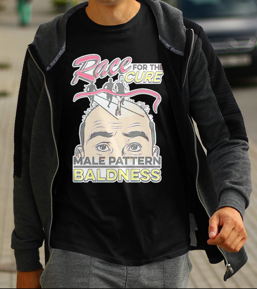 Race For The Cure Male Pattern Baldness Bald Head Runners T-Shirt