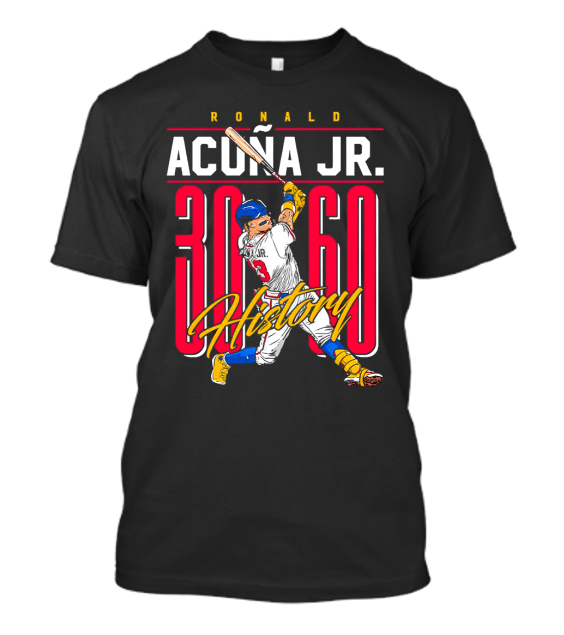 Ronald Acuña Jr. 30 60 History Atlanta Braves Baseball Iconic Achievement T-Shirt