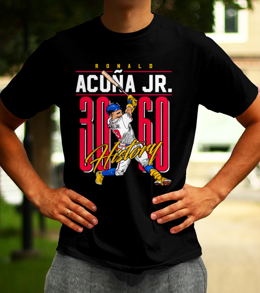 Ronald Acuña Jr. 30 60 History Atlanta Braves Baseball Iconic Achievement T-Shirt