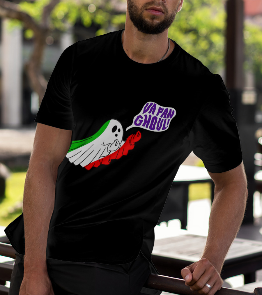 Va Fan Ghoul Ghost With Italian Flag Colors Halloween T-Shirt