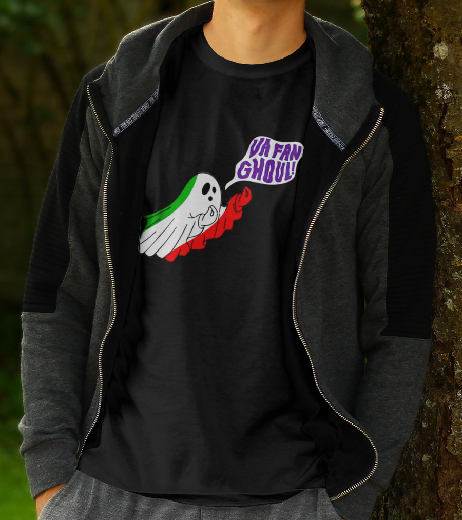 Va Fan Ghoul Ghost With Italian Flag Colors Halloween T-Shirt
