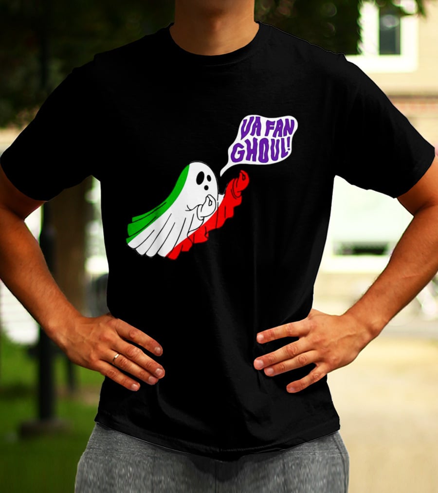 Va Fan Ghoul Ghost With Italian Flag Colors Halloween T-Shirt