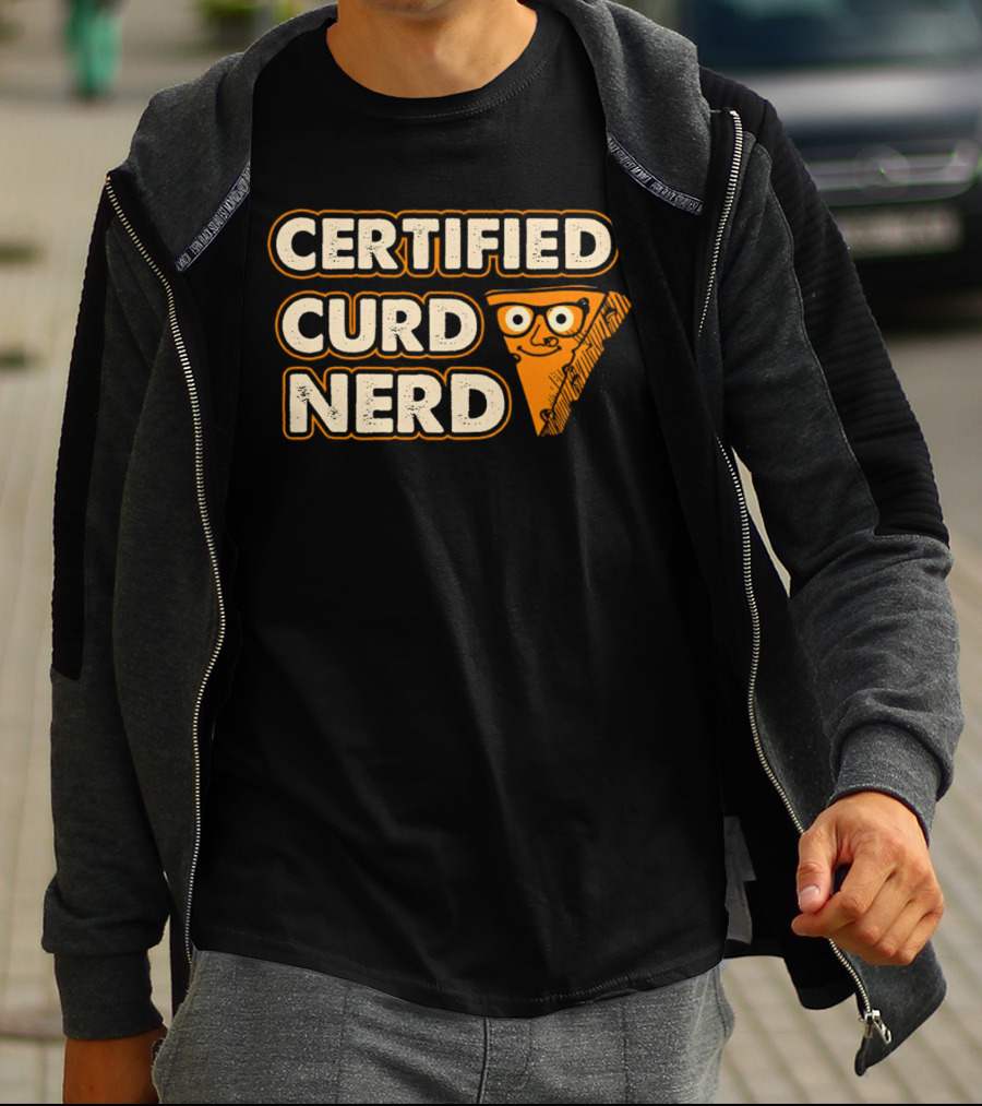 Certified Curd Nerd Cheese Slice Glasses T-Shirt