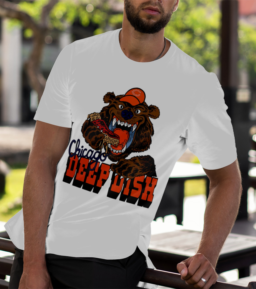 Chicago Bears Deep Dish Pizza Bear T-Shirt