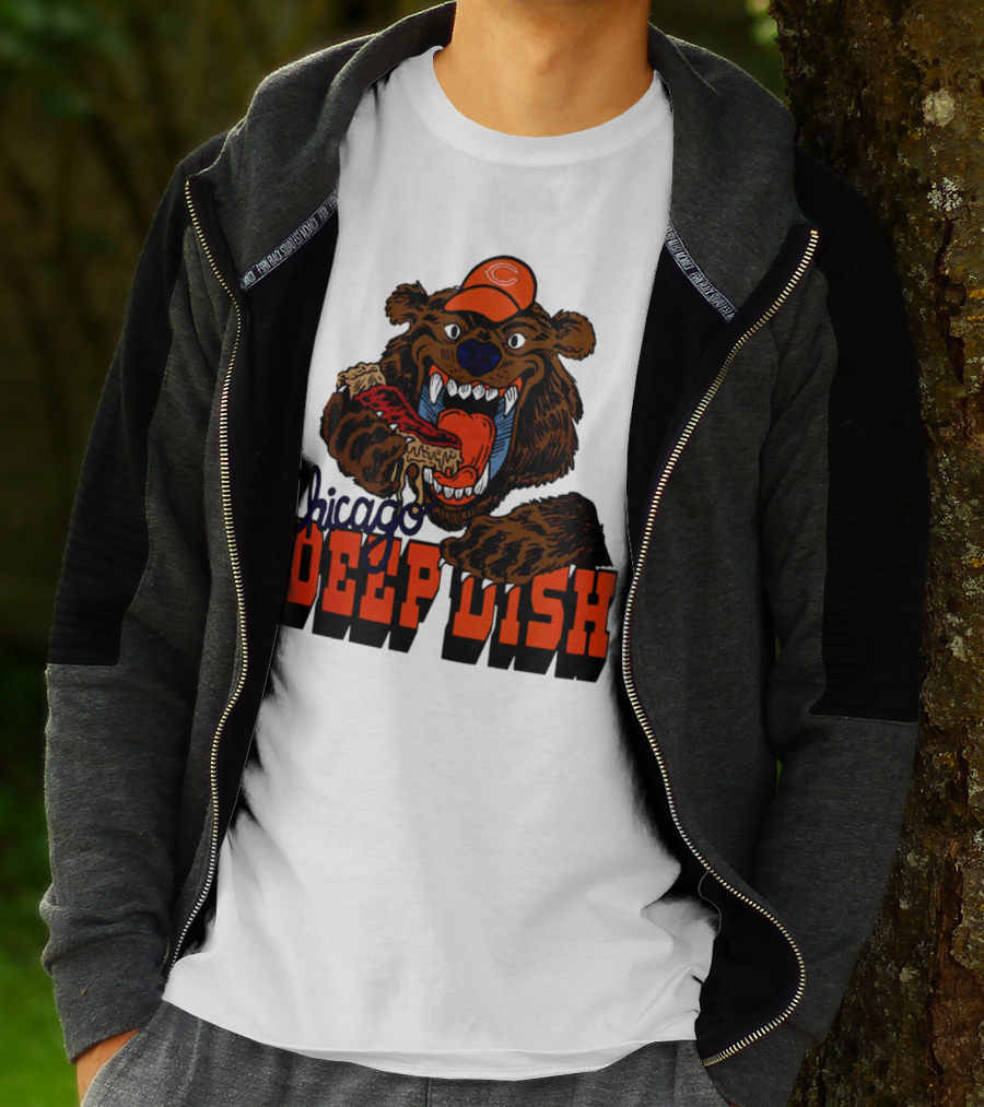 Chicago Bears Deep Dish Pizza Bear T-Shirt