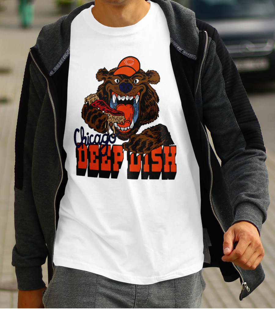 Chicago Bears Deep Dish Pizza Bear T-Shirt