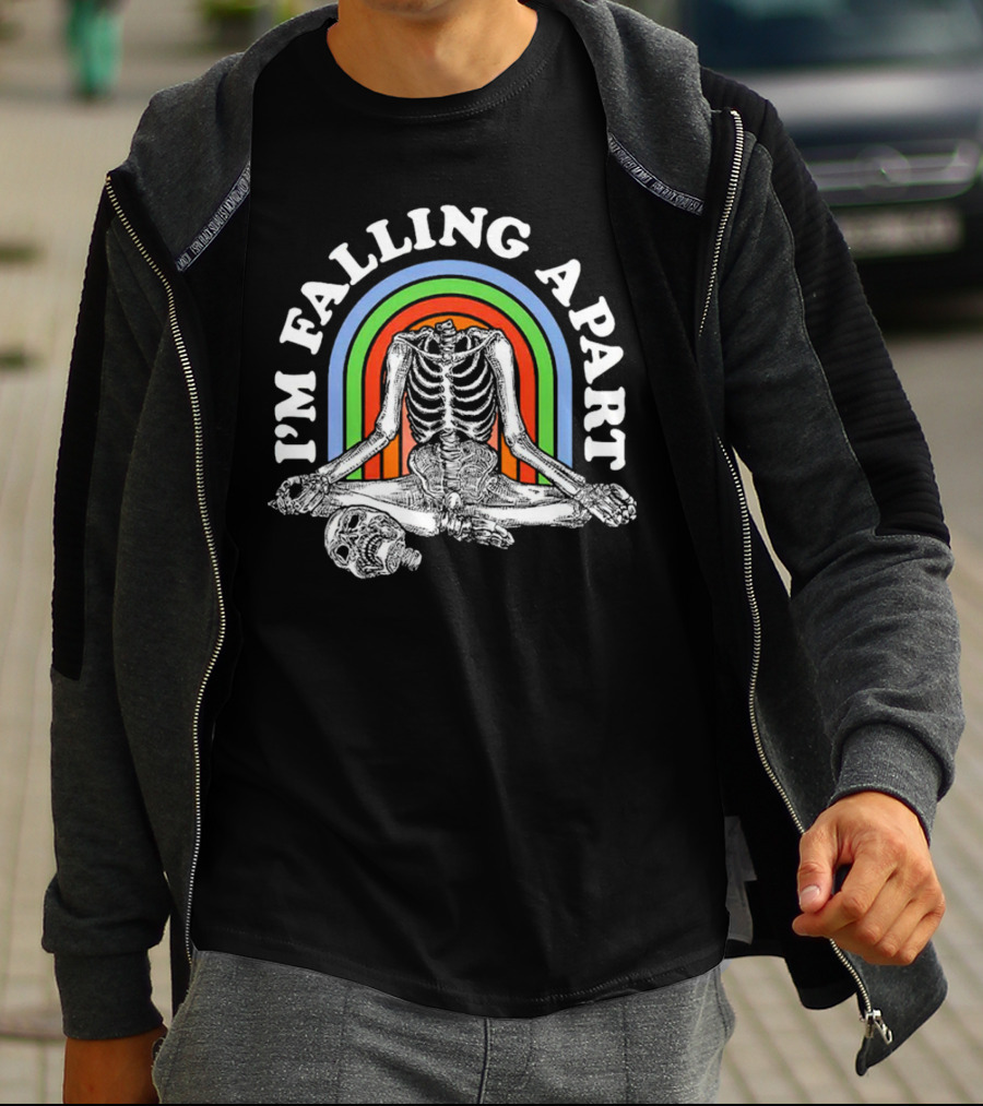 I’m Falling Apart Skeleton Retro Rainbow T-Shirt