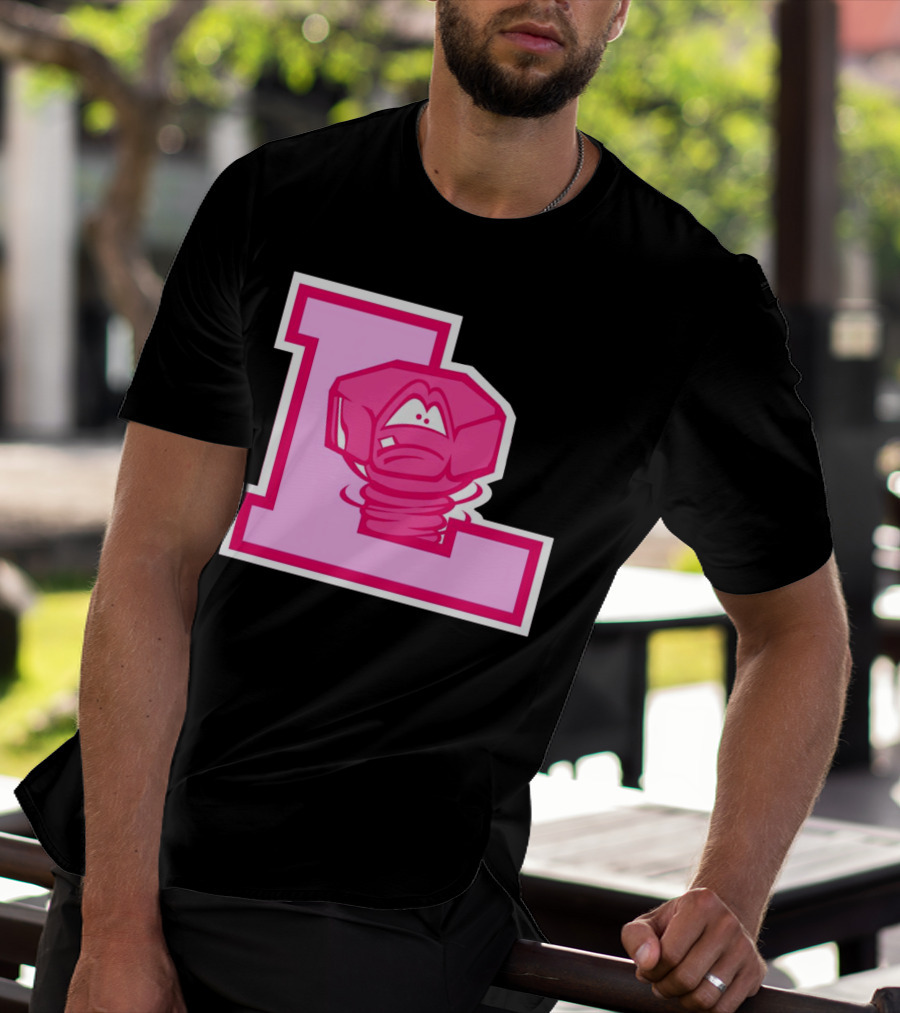 Lansing Lugnuts Pink L Logo Retro T-Shirt
