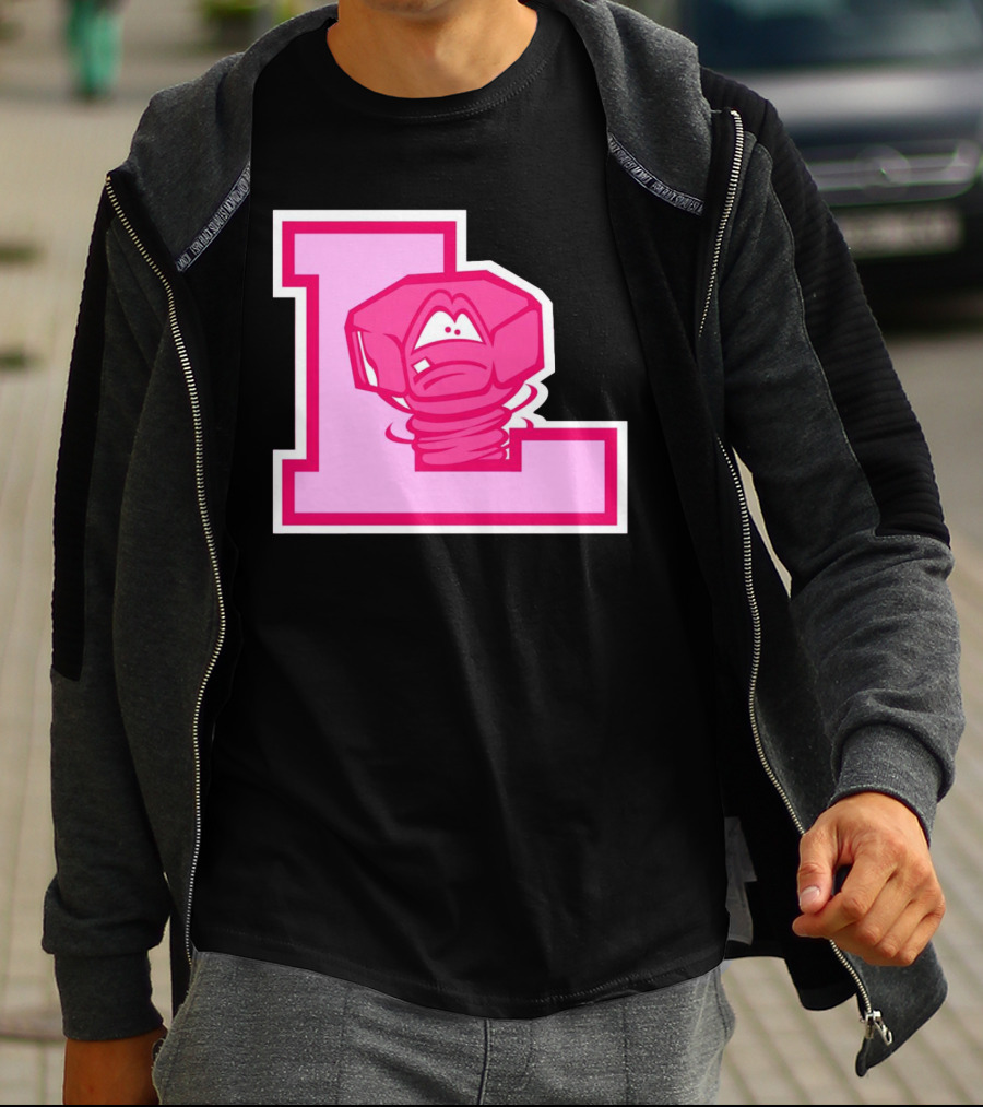 Lansing Lugnuts Pink L Logo Retro T-Shirt