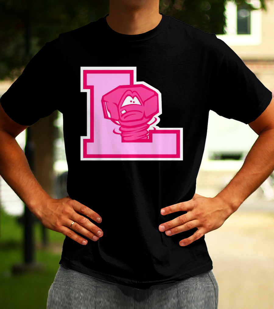 Lansing Lugnuts Pink L Logo Retro T-Shirt