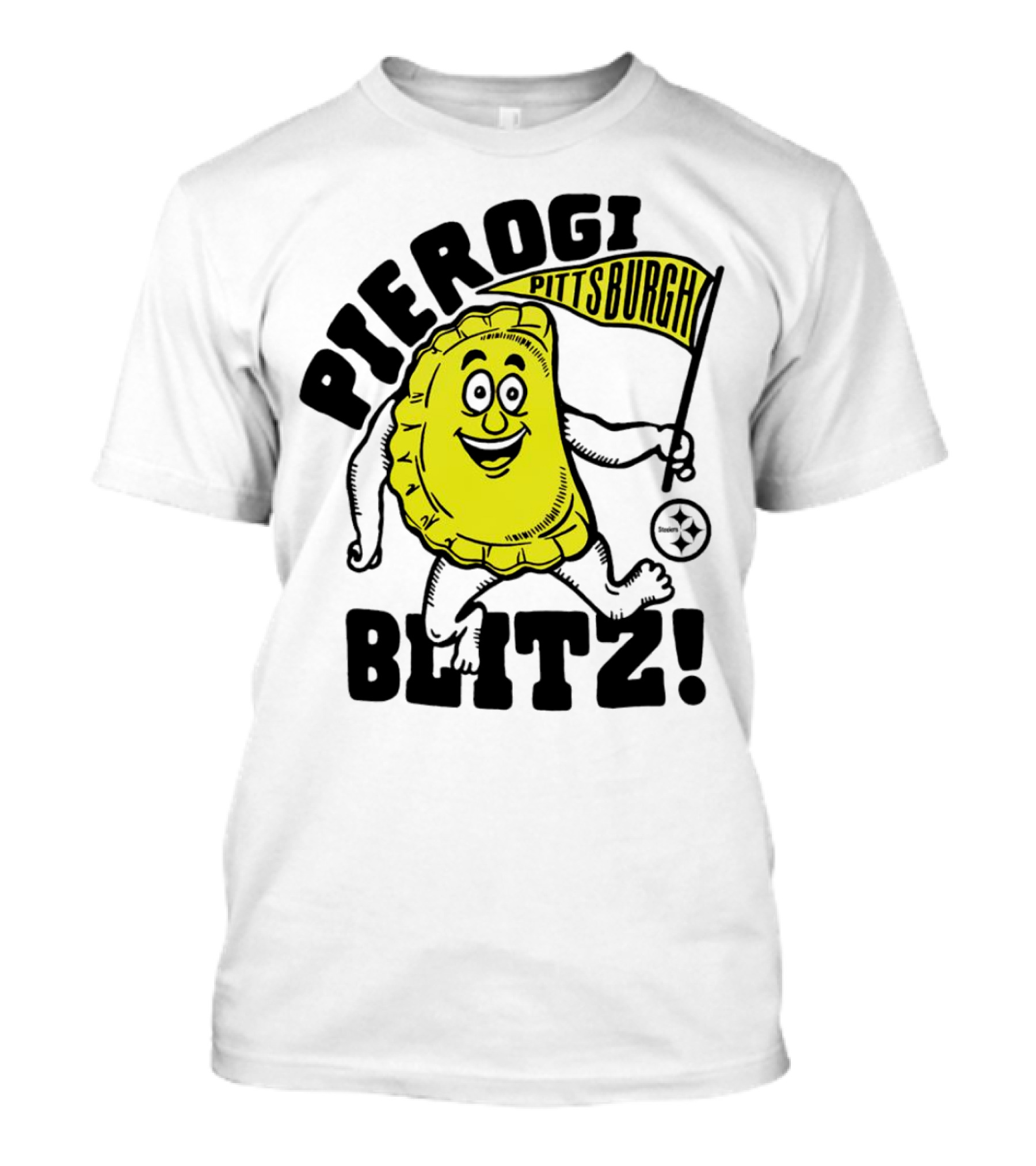 Pittsburgh Pierogi Blitz Steelers Flag T-Shirt