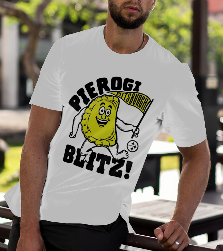 Pittsburgh Pierogi Blitz Steelers Flag T-Shirt