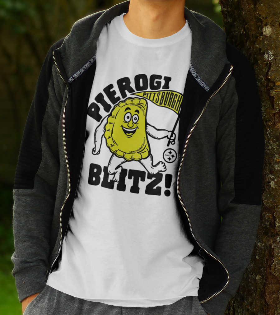 Pittsburgh Pierogi Blitz Steelers Flag T-Shirt
