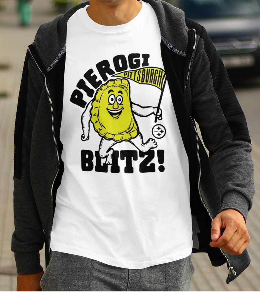Pittsburgh Pierogi Blitz Steelers Flag T-Shirt