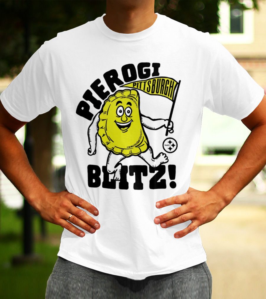 Pittsburgh Pierogi Blitz Steelers Flag T-Shirt