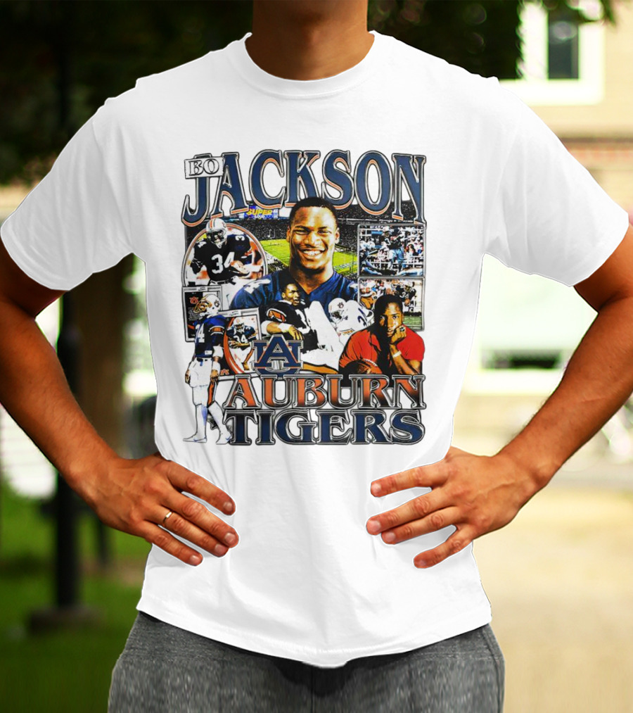 Bo Jackson Auburn Tigers #34 Sports Collage T-Shirt