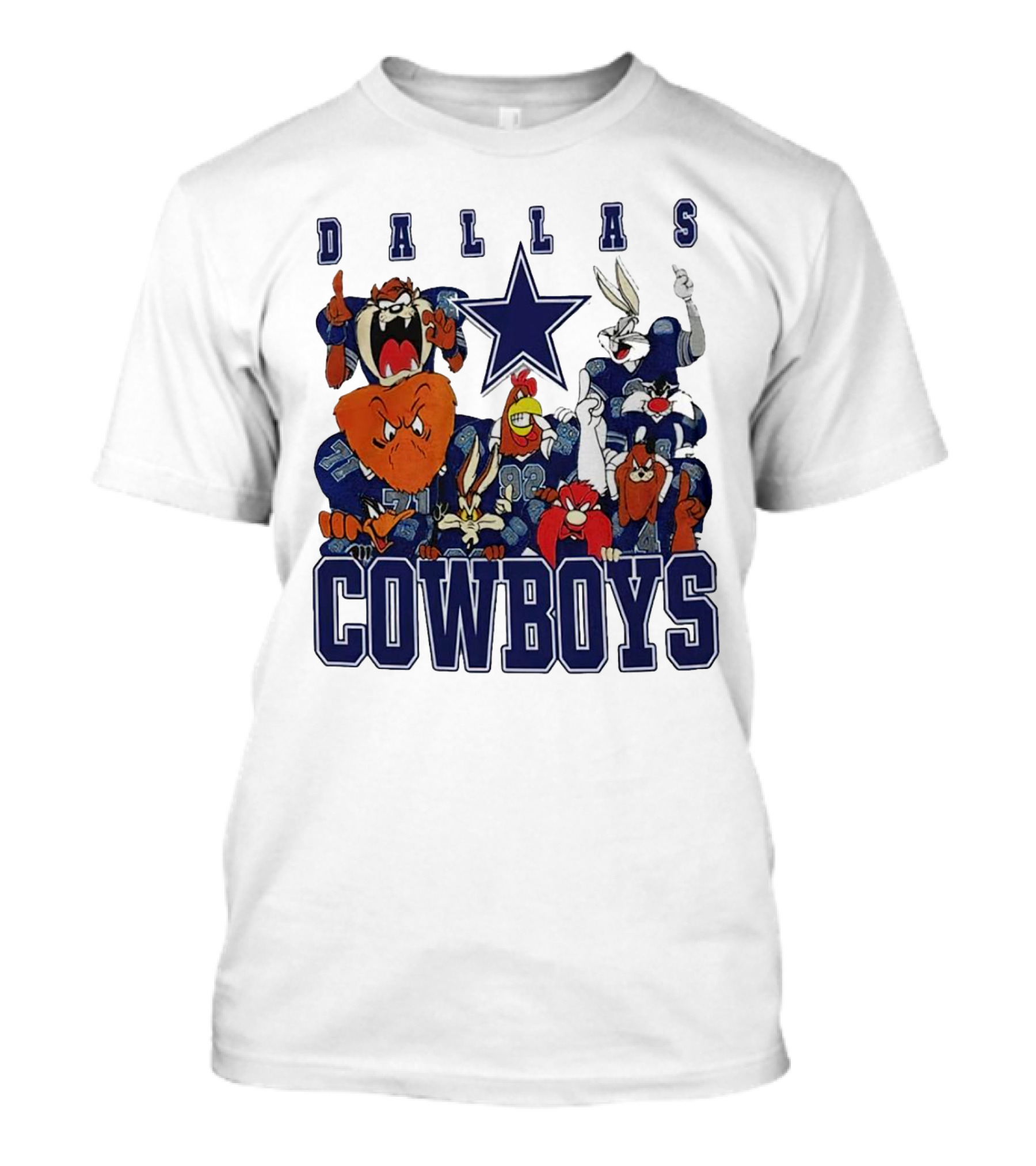 Dallas Cowboys Looney Tunes Characters NFL Football Team Fan T-Shirt