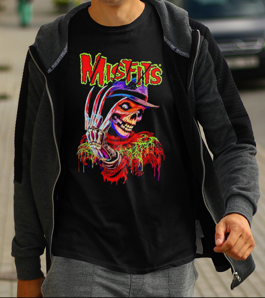 Misfits Skull Halloween Freddy Krueger Inspired T-Shirt
