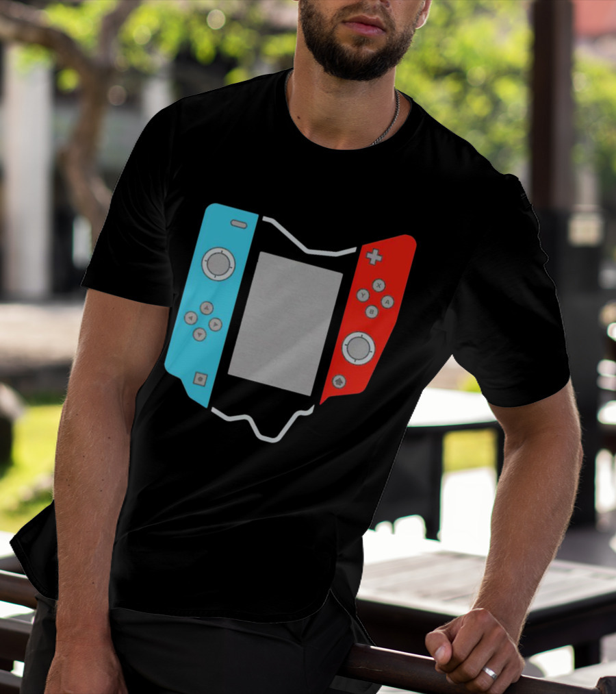 Ohio Gamepad Outline With Blue And Red Controller T-Shirt