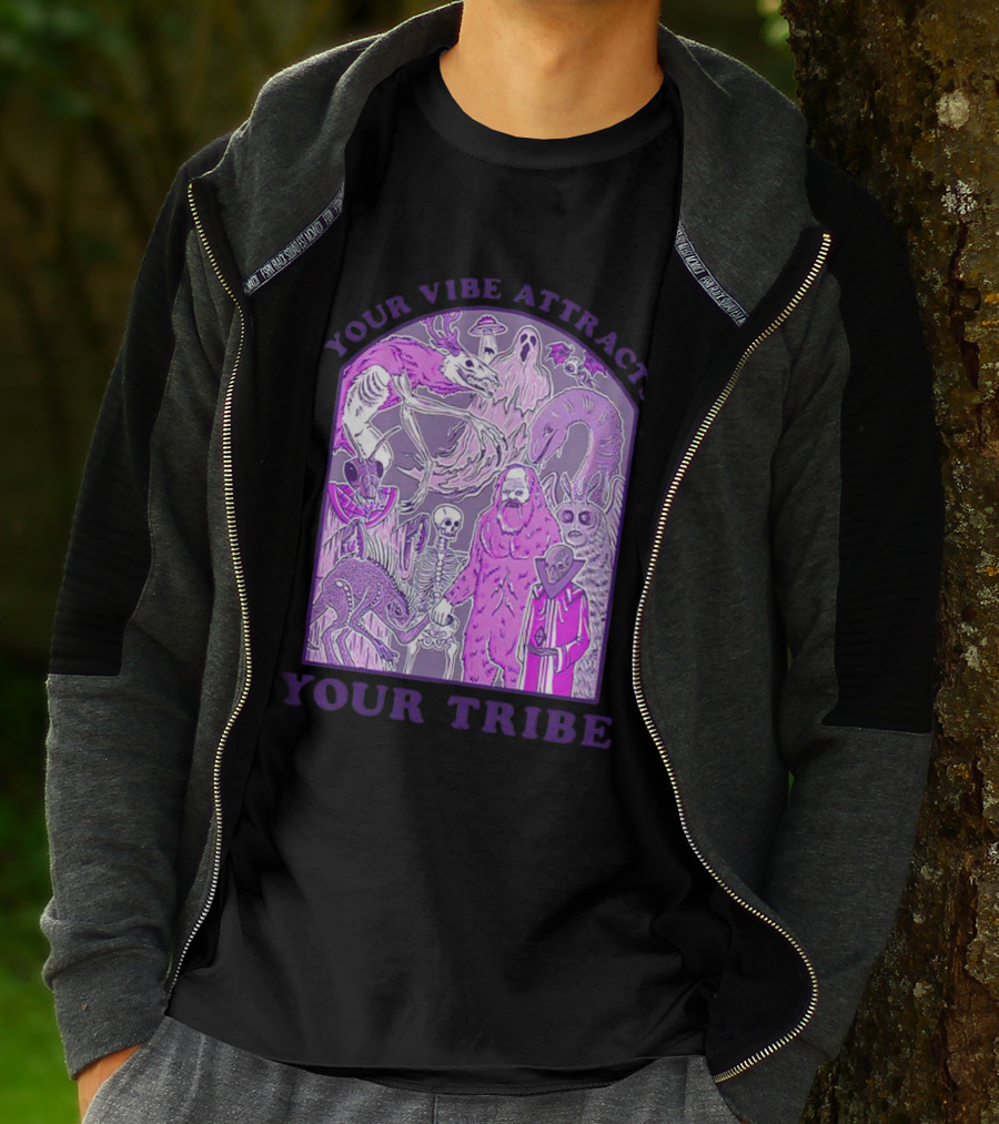 Your Vibe Attracts Your Tribe Violet Creatures And Spirits T-Shirt