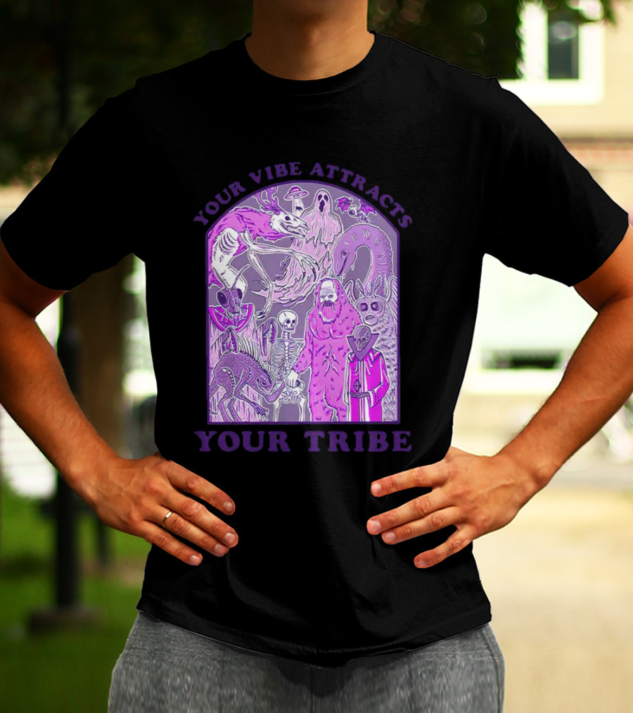 Your Vibe Attracts Your Tribe Violet Creatures And Spirits T-Shirt