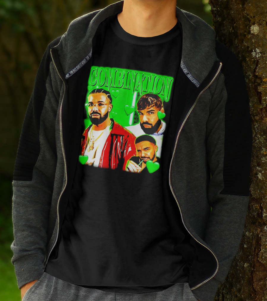 Combination Drake Green Hearts Trio T-Shirt