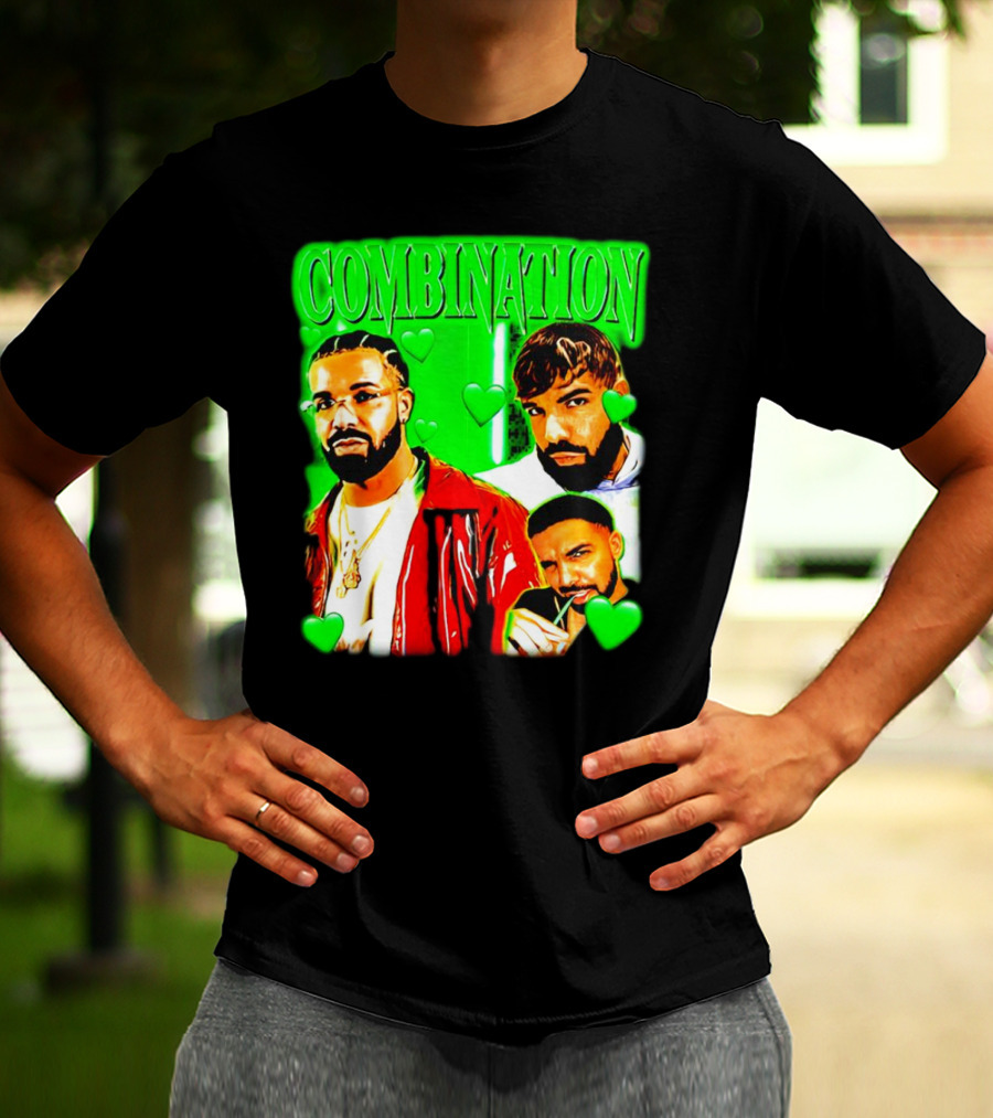 Combination Drake Green Hearts Trio T-Shirt