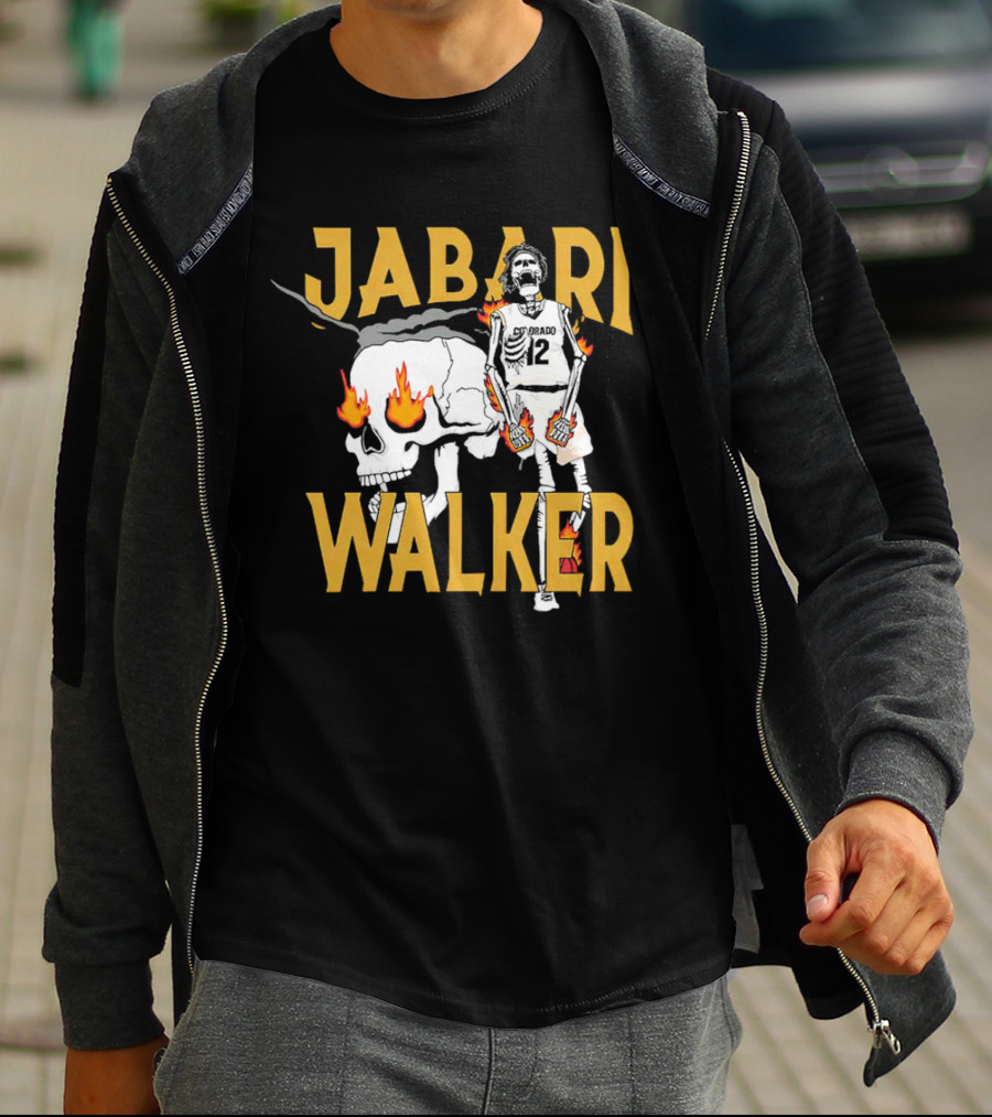 Jabari Walker Colorado Basketball Skull And Flames T-Shirt