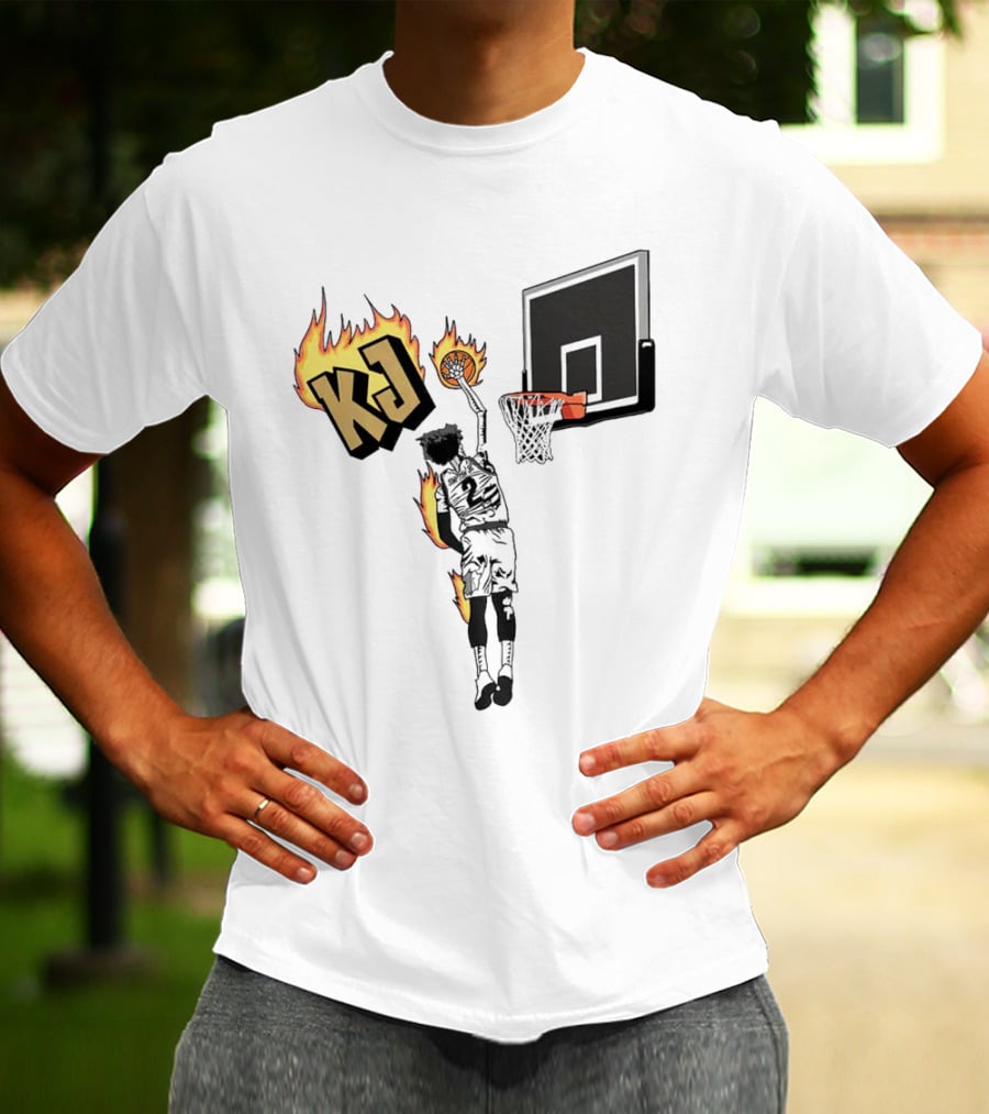 KJ Simpson Jr. Basketball Dunk Colorado Buffaloes Flame T-Shirt